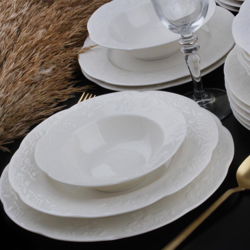24-piece cream porcelain dinner set