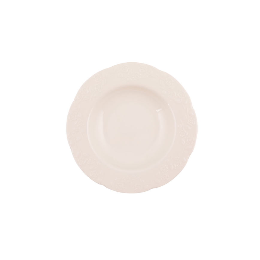 24-piece cream porcelain dinner set