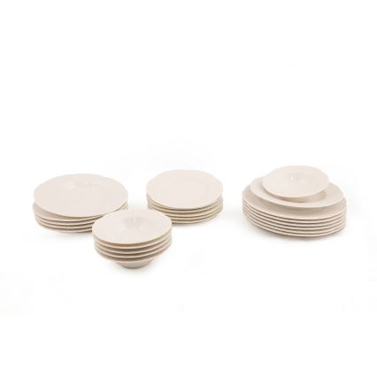 24-piece cream porcelain dinner set