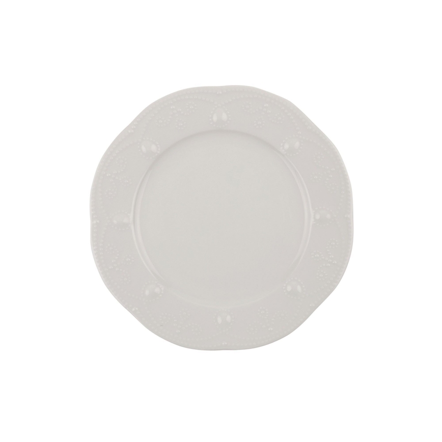 24-piece cream porcelain dinnerware set