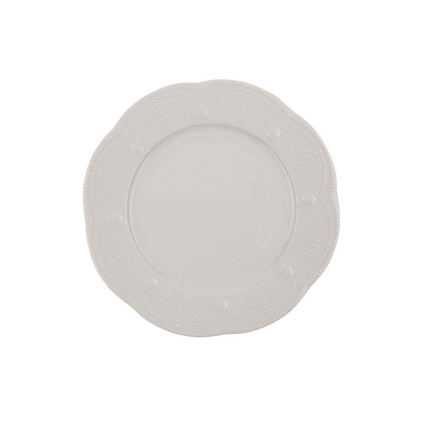 24-piece cream porcelain dinnerware set