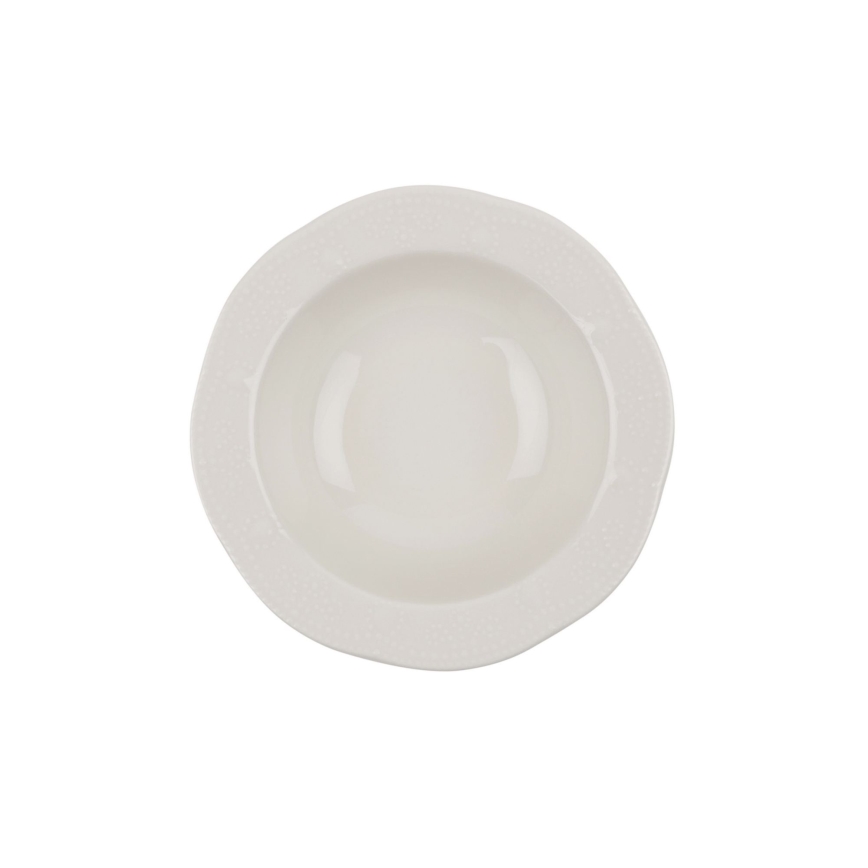 24-piece cream porcelain dinnerware set