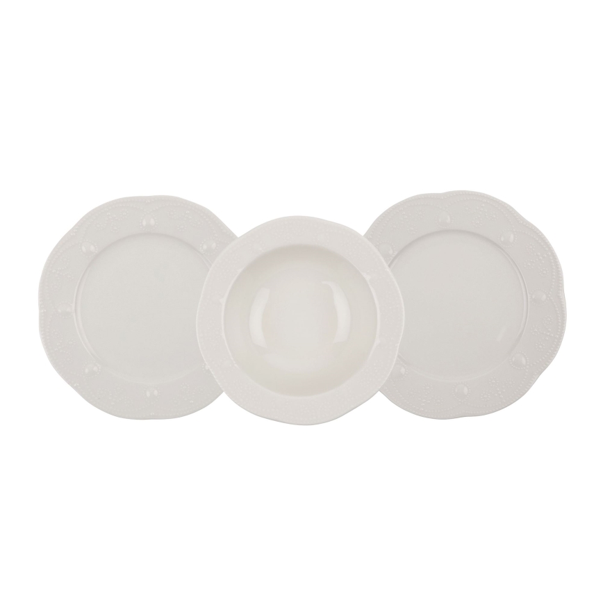 24-piece cream porcelain dinnerware set