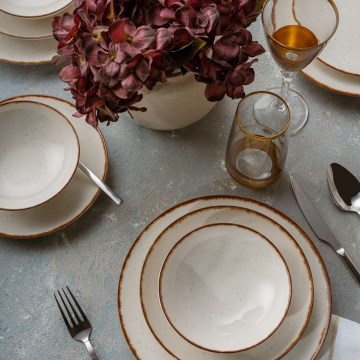 24-piece dining set beige/brown/porcelain