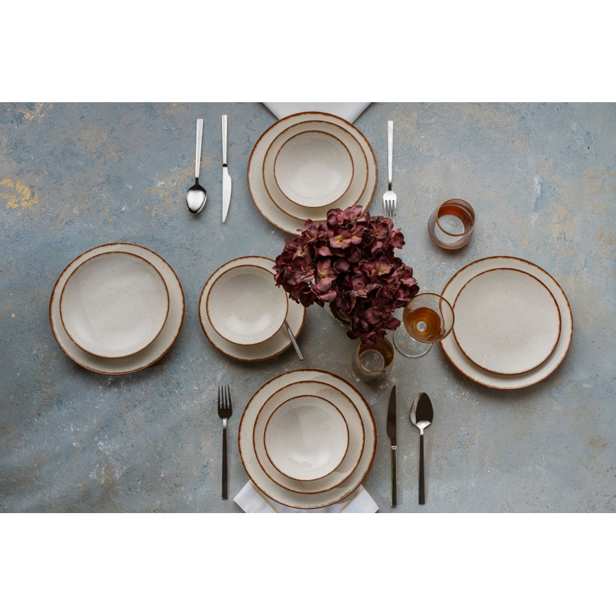 24-piece dining set beige/brown/porcelain