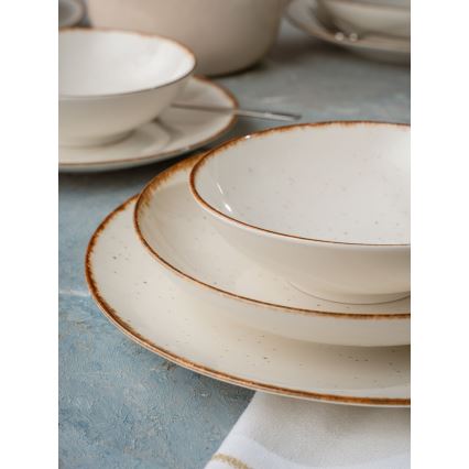 24-piece dining set beige/brown/porcelain