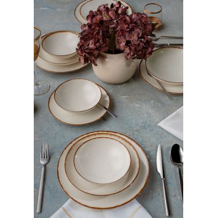 24-piece dining set beige/brown/porcelain