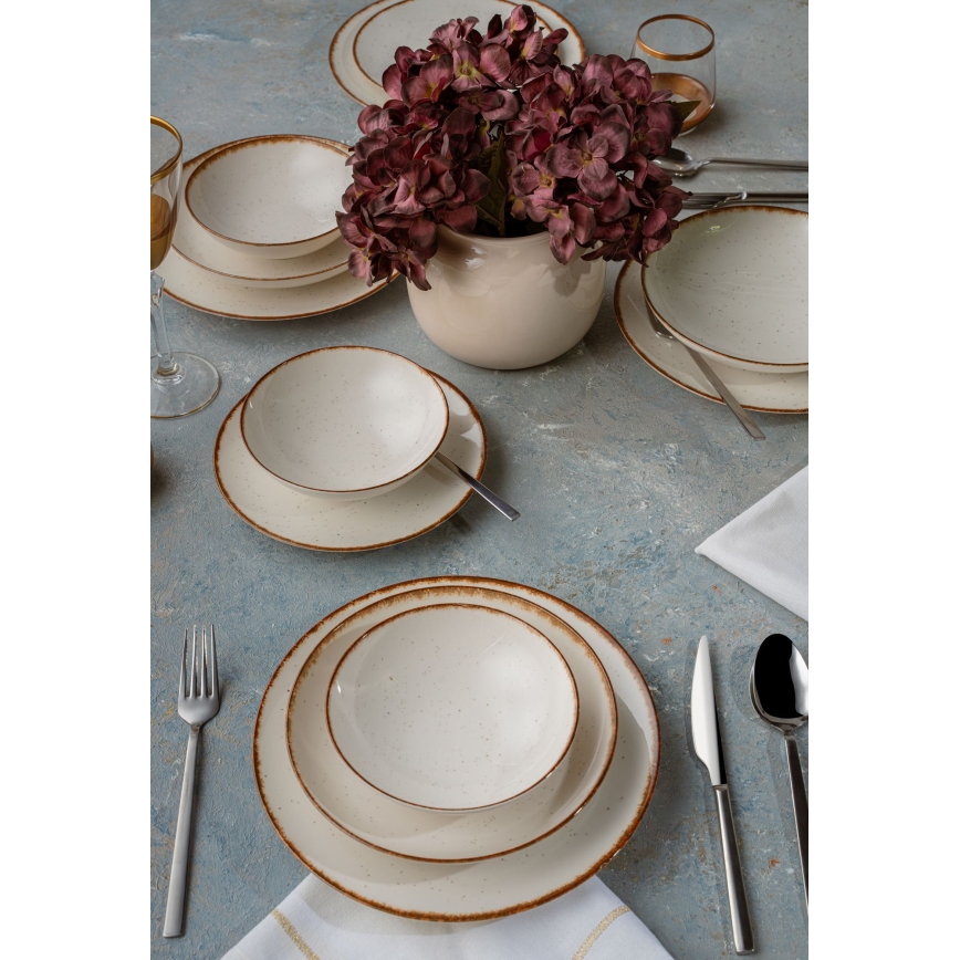 24-piece dining set beige/brown/porcelain