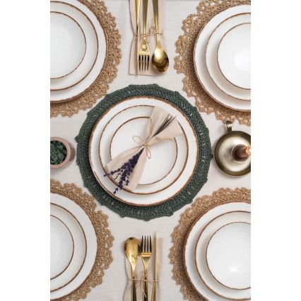 24-piece dining set beige/brown/porcelain