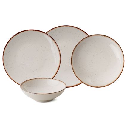 24-piece dining set beige/brown/porcelain