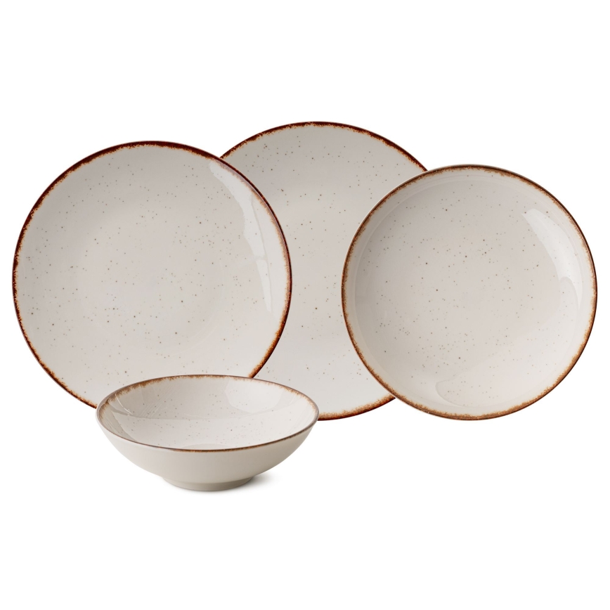 24-piece dining set beige/brown/porcelain
