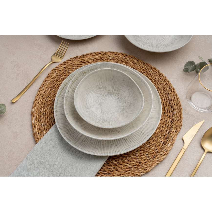 24-piece dining set grey/porcelain