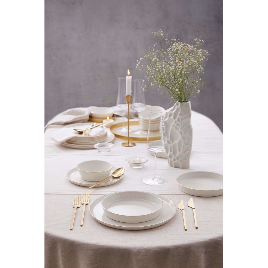24-piece dining set white/gold/porcelain