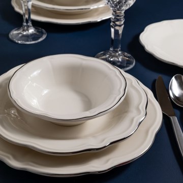 24-piece dining set white/silver/porcelain
