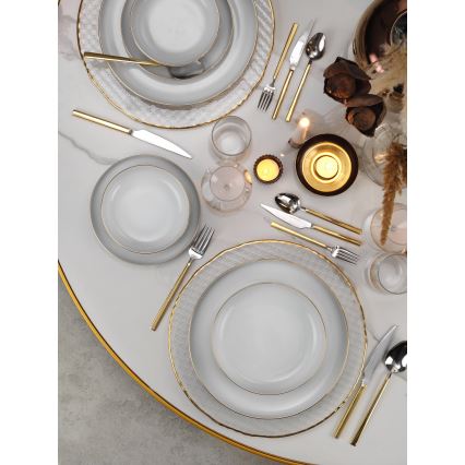 24-piece dinner set white/gold/porcelain
