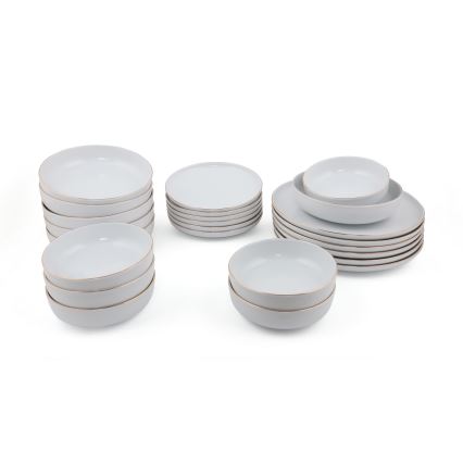 24-piece dinner set white/gold/porcelain