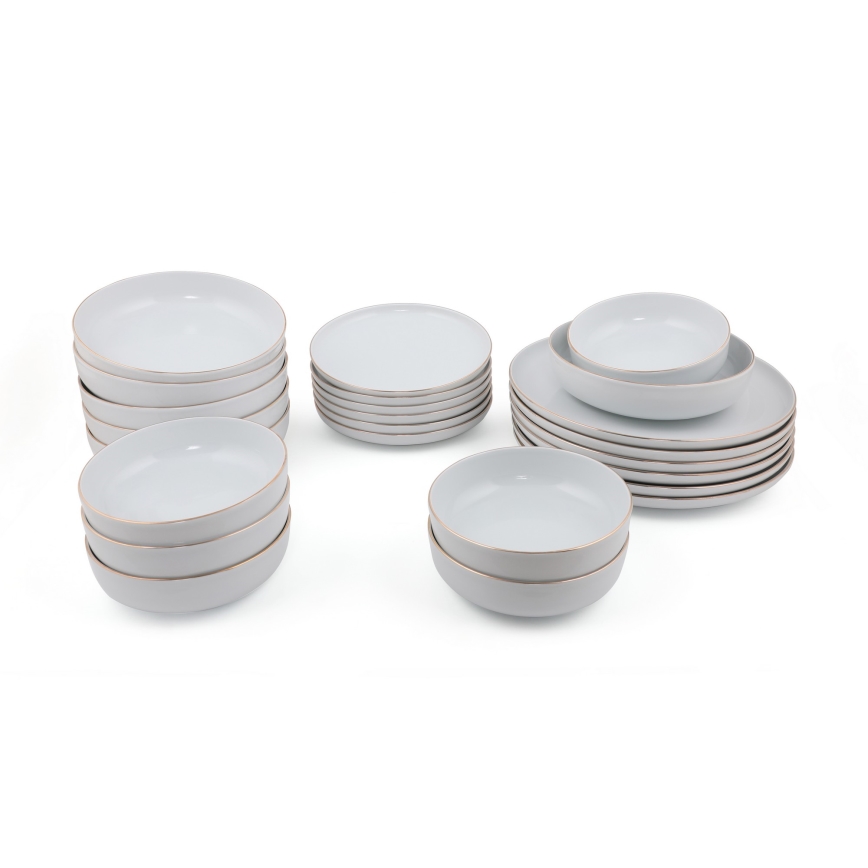 24-piece dinner set white/gold/porcelain