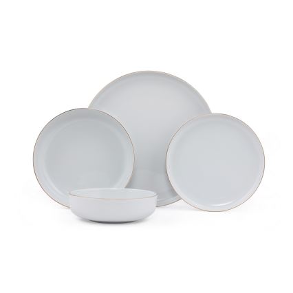 24-piece dinner set white/gold/porcelain