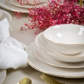 24-piece dinner set white/gold/porcelain