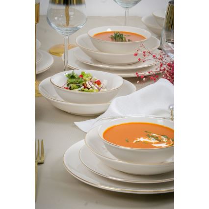 24-piece dinner set white/gold/porcelain