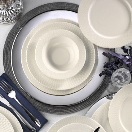 24-piece dinner set, white porcelain