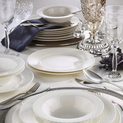 24-piece dinner set, white porcelain