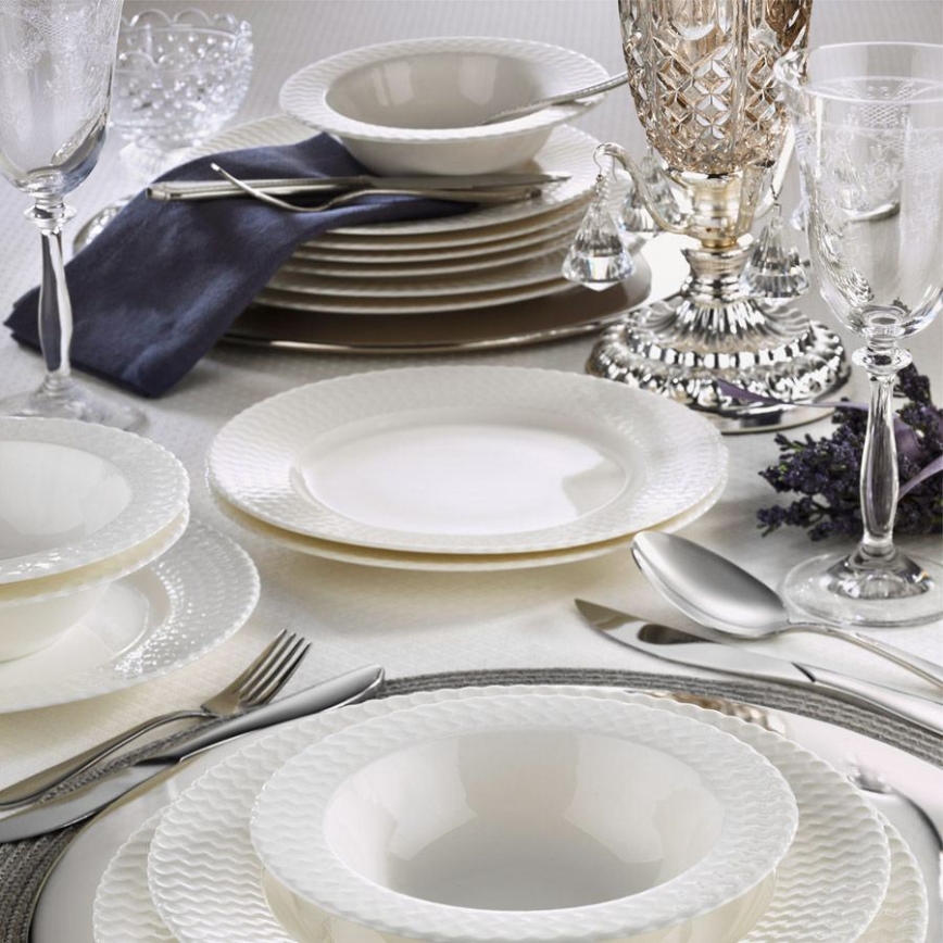 24-piece dinner set, white porcelain