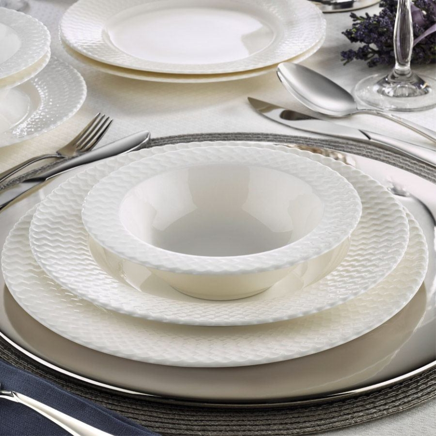 24-piece dinner set, white porcelain