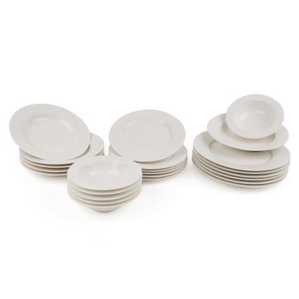 24-piece dinner set, white porcelain