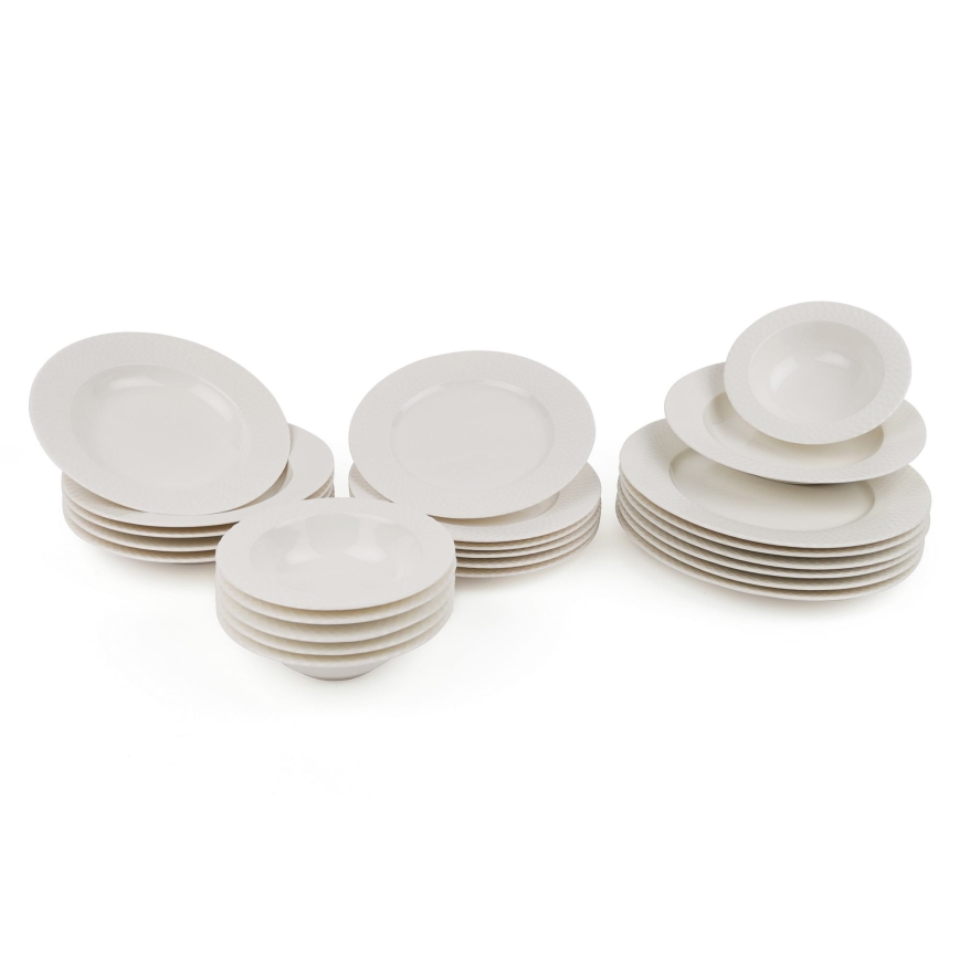 24-piece dinner set, white porcelain