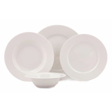 24-piece dinner set, white porcelain