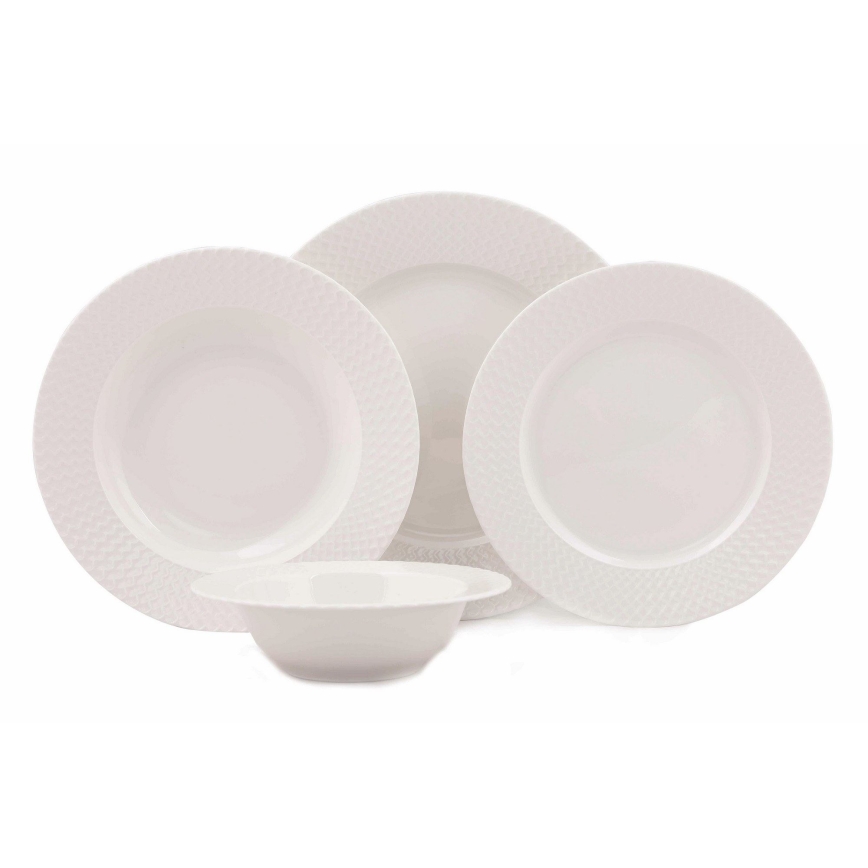 24-piece dinner set, white porcelain