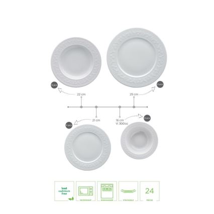 24-piece dinner set white/porcelain
