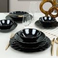 24-piece dinnerware set – black stoneware
