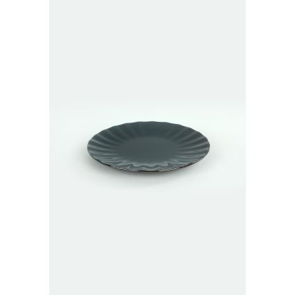 24-piece dinnerware set – black stoneware