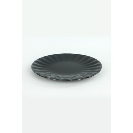 24-piece dinnerware set – black stoneware