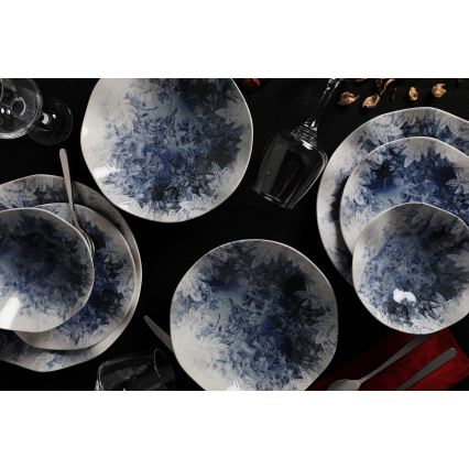 24-piece dinnerware set blue/porcelain