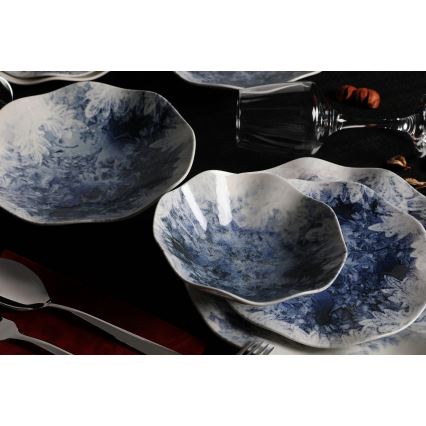 24-piece dinnerware set blue/porcelain