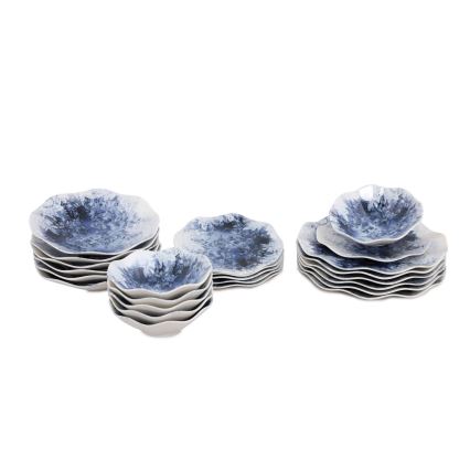 24-piece dinnerware set blue/porcelain