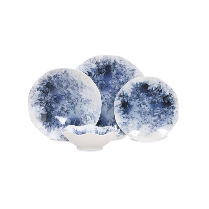 24-piece dinnerware set blue/porcelain