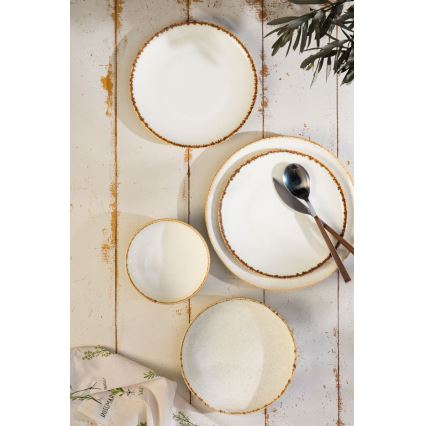 24-piece dinnerware set white/beige/porcelain