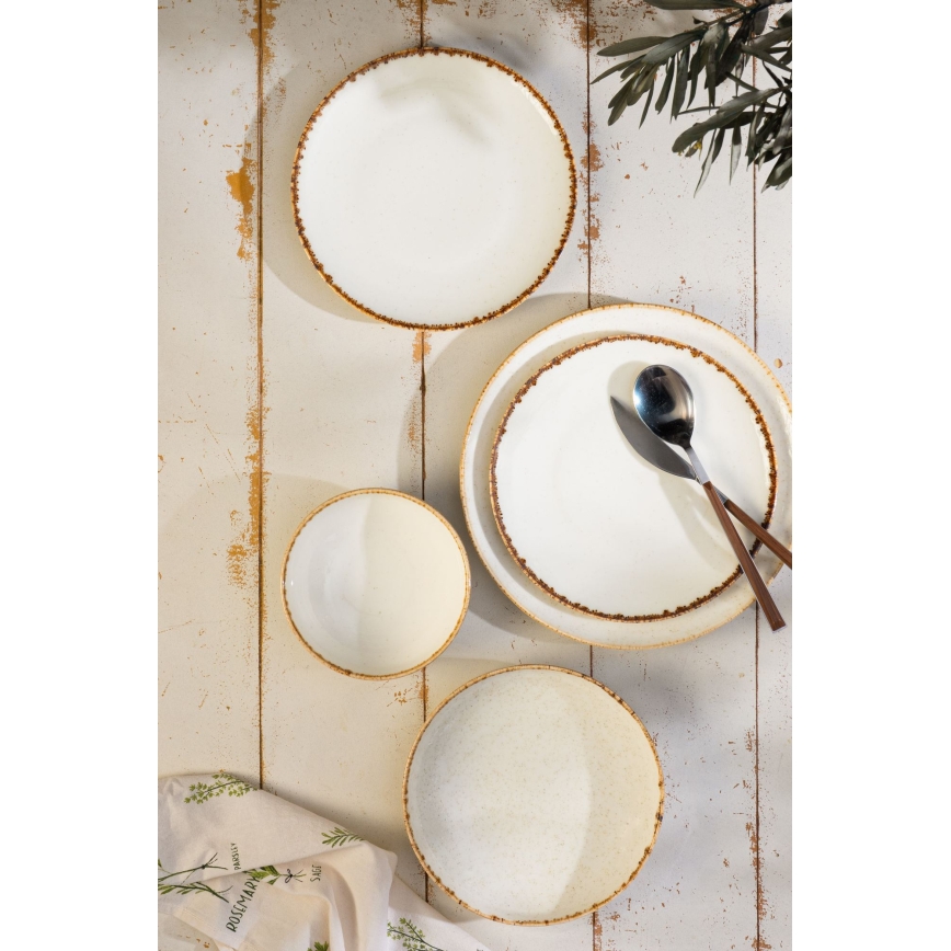 24-piece dinnerware set white/beige/porcelain