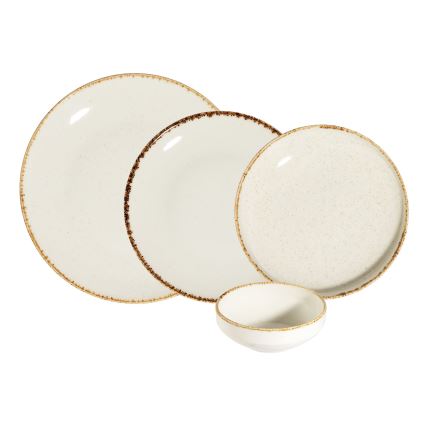24-piece dinnerware set white/beige/porcelain