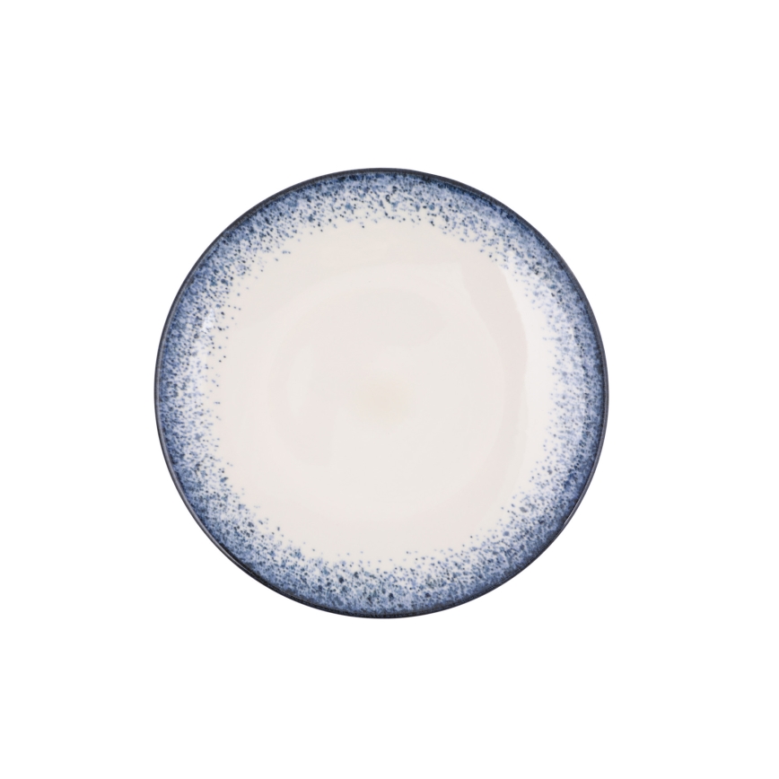 24-piece dinnerware set white/blue/porcelain