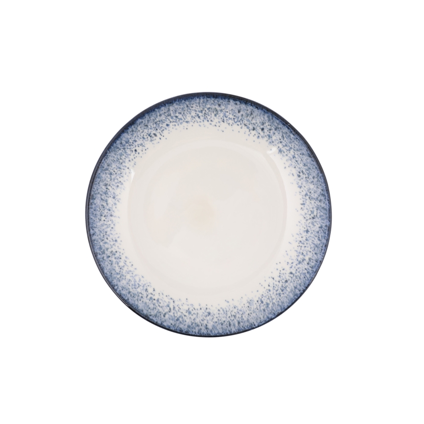 24-piece dinnerware set white/blue/porcelain