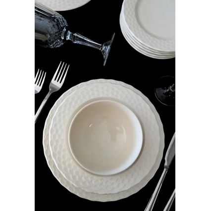 24-piece dinnerware set, white porcelain