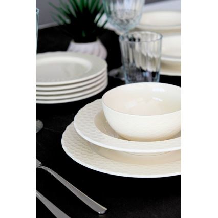 24-piece dinnerware set, white porcelain