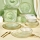 24-piece glass dinnerware set — clear with gold trim