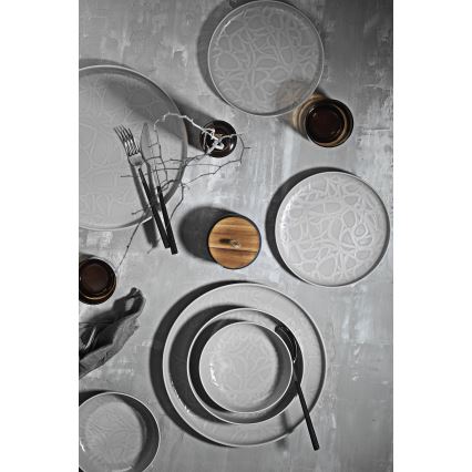 24-piece gray/porcelain dinner set