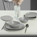 24-piece gray stoneware dining set